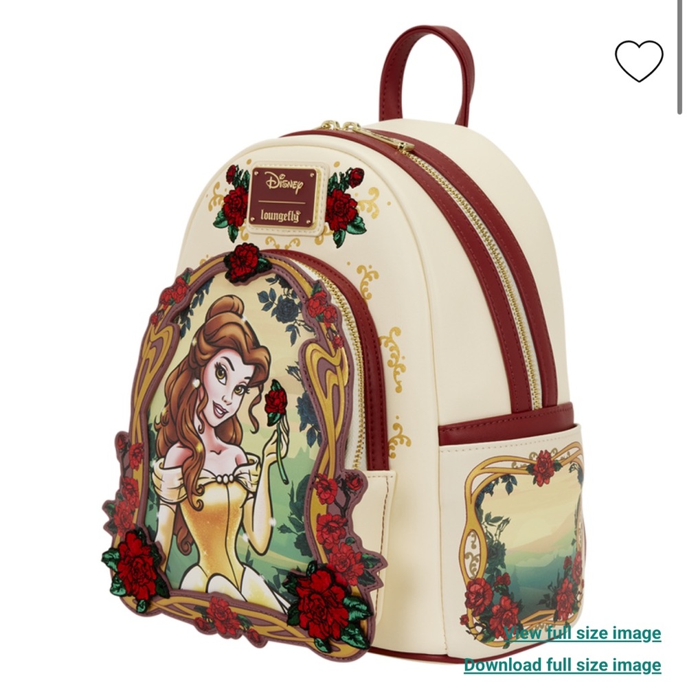 Loungefly Beauty and the Beast Exclusive Belle Floral Mini Backpack & Wallet - Picture 5 of 13